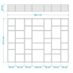 Loftscape Bücherregal Emporior IV - Eiche Sonoma Dekor - Breite: 295 cm -Wohnzimmermöbel boutique en ligne 1000167455 190507 15565300004 GALLERYIMAGES P000000001000167455