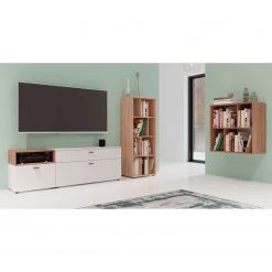 Germania Wohnwand Coruna IV (3-teilig) - Weiß / Eiche Grandson Dekor