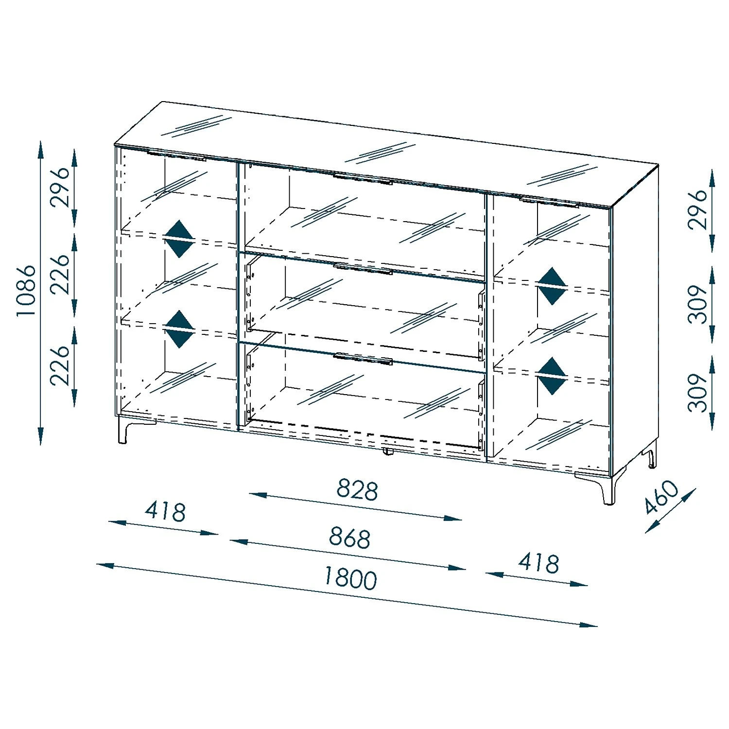 Maja Möbel Sideboard Shino IV - Glas Weiß / Weiß 6 Maja Möbel Sideboard Shino IV - Glas Weiß / Weiß – Bild 6