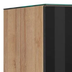 Maja Möbel Vitrinenschrank Shino - Inkl. Beleuchtung - Glas Schwarz / Eiche Riviera Dekor -Wohnzimmermöbel boutique en ligne 1000170647 190418 12394400208 GALLERYIMAGES P000000001000170647
