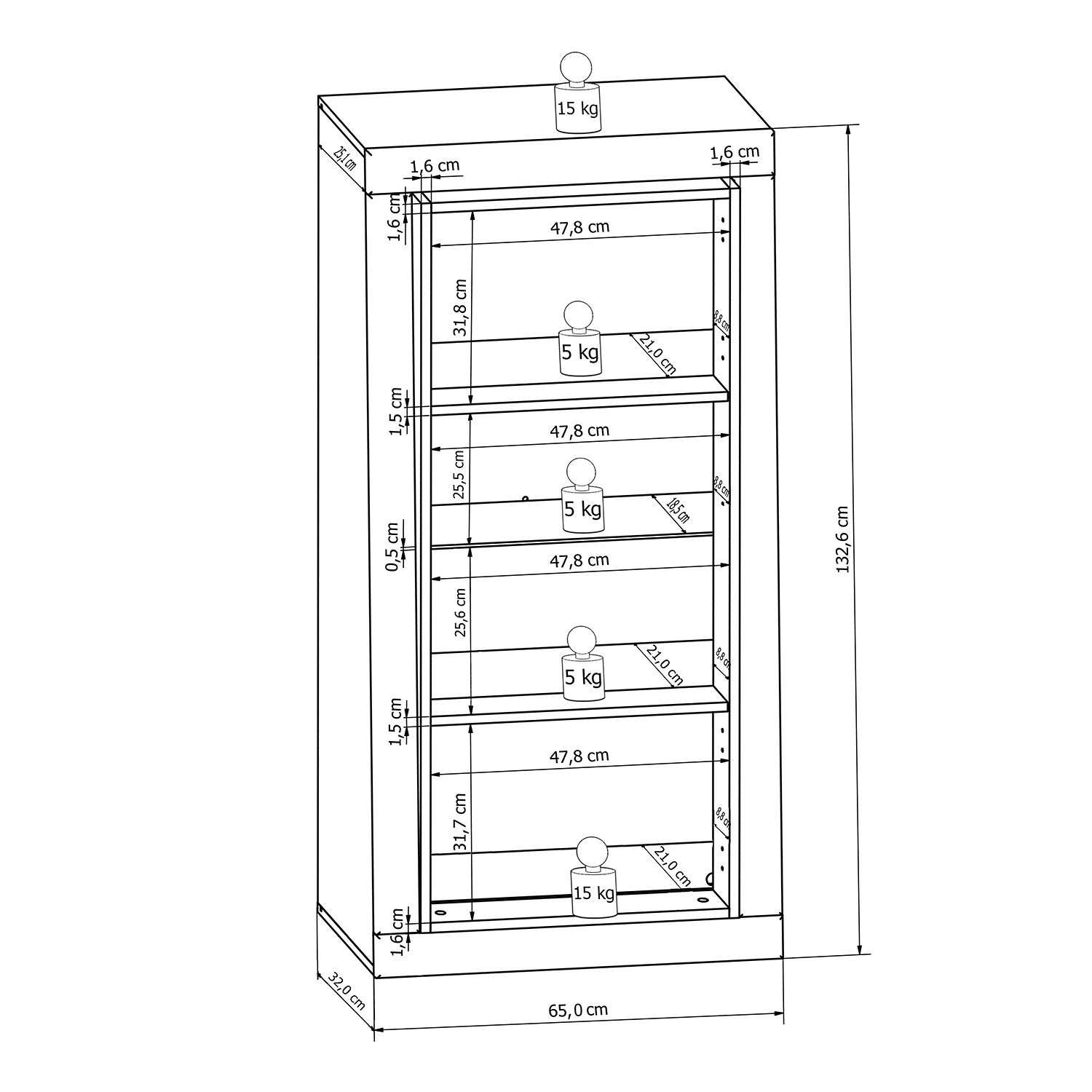 Loftscape Hängevitrine Curlewis - Hochglanz Weiß / Anthrazit 6 Loftscape Hängevitrine Curlewis - Hochglanz Weiß / Anthrazit – Bild 6