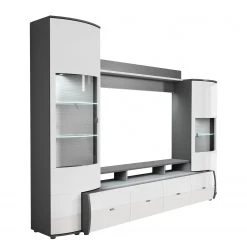 Loftscape Wohnwand Mury (4-teilig) - Hochglanz Weiß / Anthrazit -Wohnzimmermöbel boutique en ligne 1000171335 190424 07575900117 GALLERYIMAGES P000000001000171335