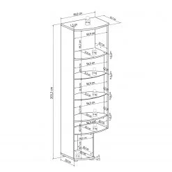 Loftscape Wohnwand Mury (4-teilig) - Hochglanz Weiß / Anthrazit -Wohnzimmermöbel boutique en ligne 1000171335 190424 07575900121 GALLERYIMAGES P000000001000171335