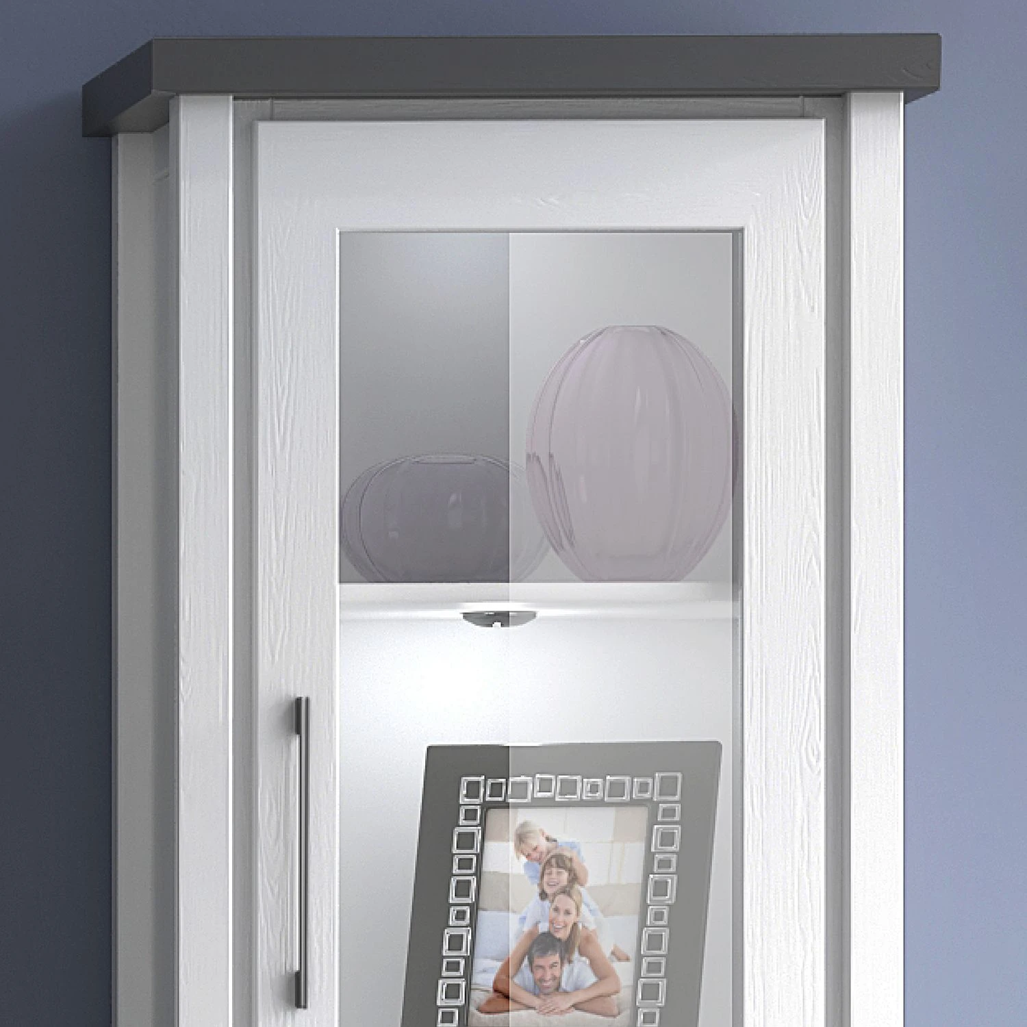 Ridgevalley Standvitrine Touros - Kiefer massiv - Kiefer Weiß / Grau 4 Ridgevalley Standvitrine Touros - Kiefer massiv - Kiefer Weiß / Grau – Bild 4