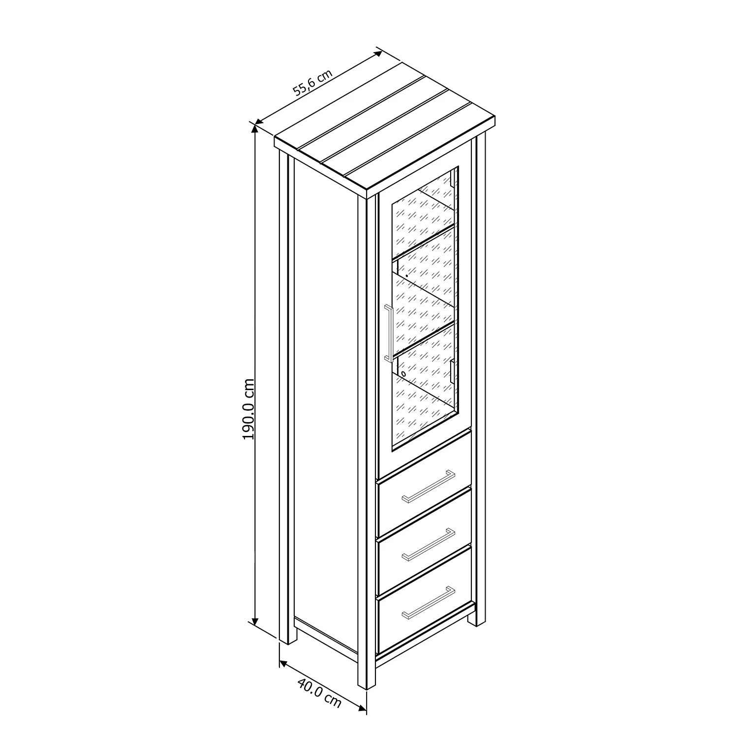 Ridgevalley Standvitrine Touros - Kiefer massiv - Kiefer Weiß / Grau 6 Ridgevalley Standvitrine Touros - Kiefer massiv - Kiefer Weiß / Grau – Bild 6