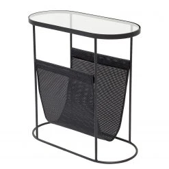 Kare Design Beistelltisch Mesh - Glas / Stahl - Klarglas / Schwarz
