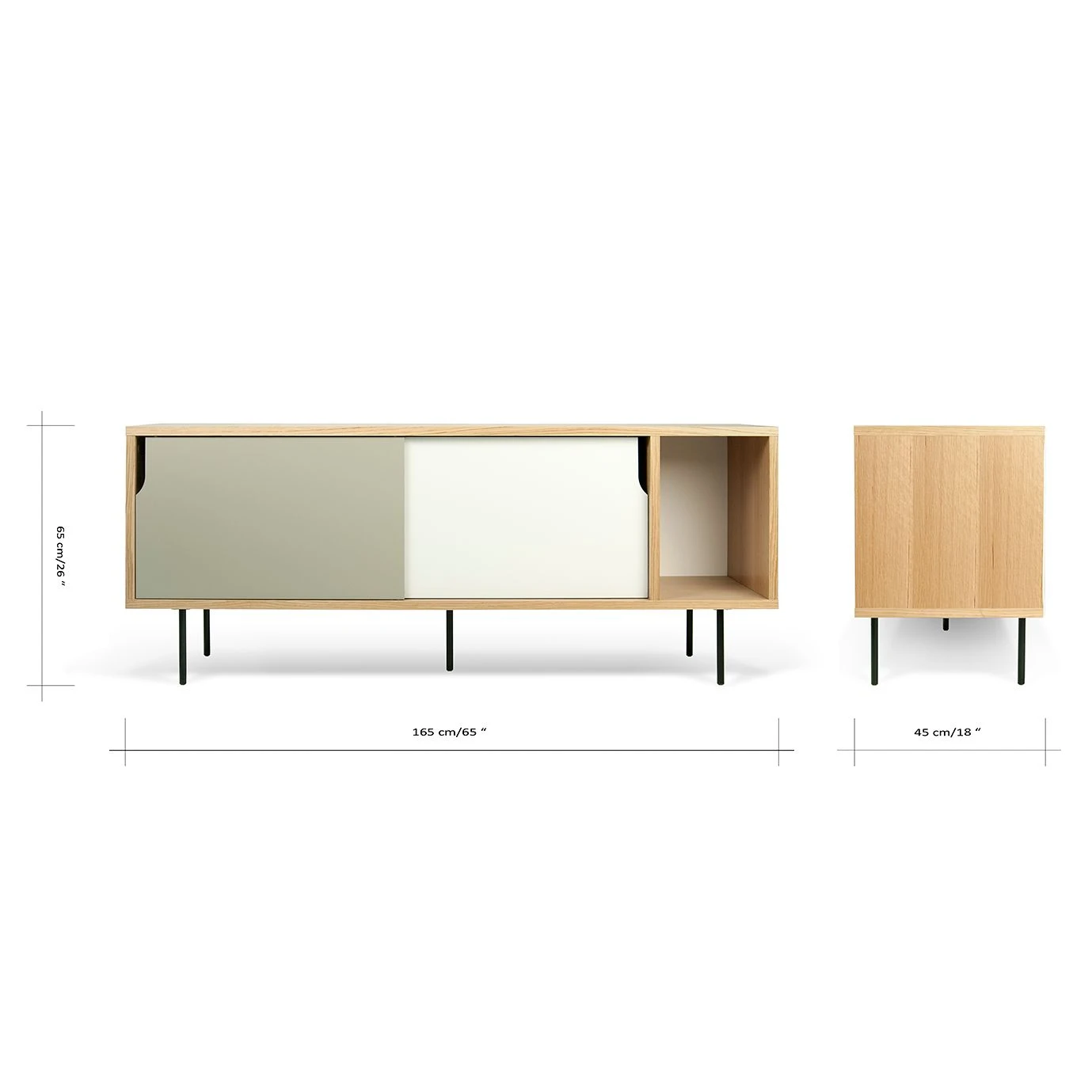 Temahome Sideboard Noa II - Weiß / Steingrau - Eiche 6 Temahome Sideboard Noa II - Weiß / Steingrau - Eiche – Bild 6