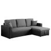 Fredriks Ecksofa Coventry II - Kunstleder/Webstoff - Grau / Schwarz