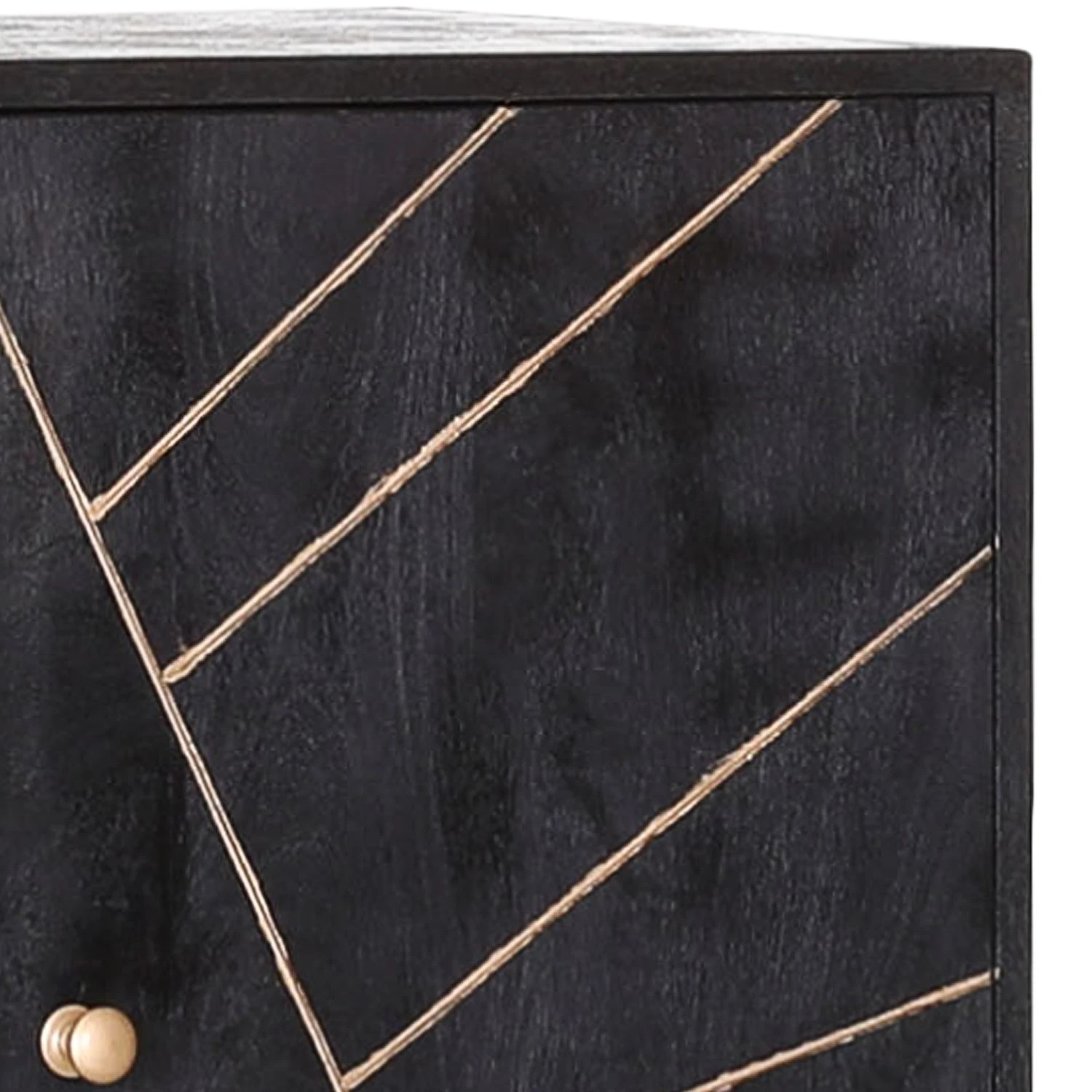 Jack & Alice Kommode Towa II - Akazie massiv / Metall - Schwarz / Gold 2 Jack & Alice Kommode Towa II - Akazie massiv / Metall - Schwarz / Gold – Bild 2