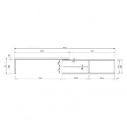 Temahome TV-Lowboard Echo - Weiß / Eiche 19 Temahome TV-Lowboard Echo - Weiß / Eiche -Wohnzimmermöbel boutique en ligne 1000173643 190802 12571500009 SKETCH DETAILS P000000001000173643 sketch