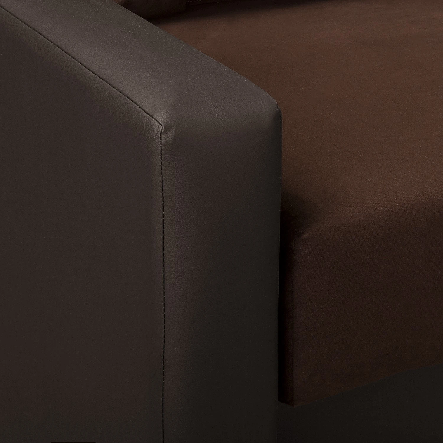 Fredriks Ecksofa Kardinya - Kunstleder / Microfaser - Dunkelbraun - Longchair davorstehend rechts 13 Fredriks Ecksofa Kardinya - Kunstleder / Microfaser - Dunkelbraun - Longchair davorstehend rechts – Bild 13