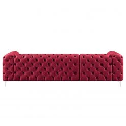 Jack & Alice Ecksofa Leominster - Samt - Bordeaux - Ottomane davorstehend links -Wohnzimmermöbel boutique en ligne 1000176174 190607 15400300020 GALLERYIMAGES P000000001000176174