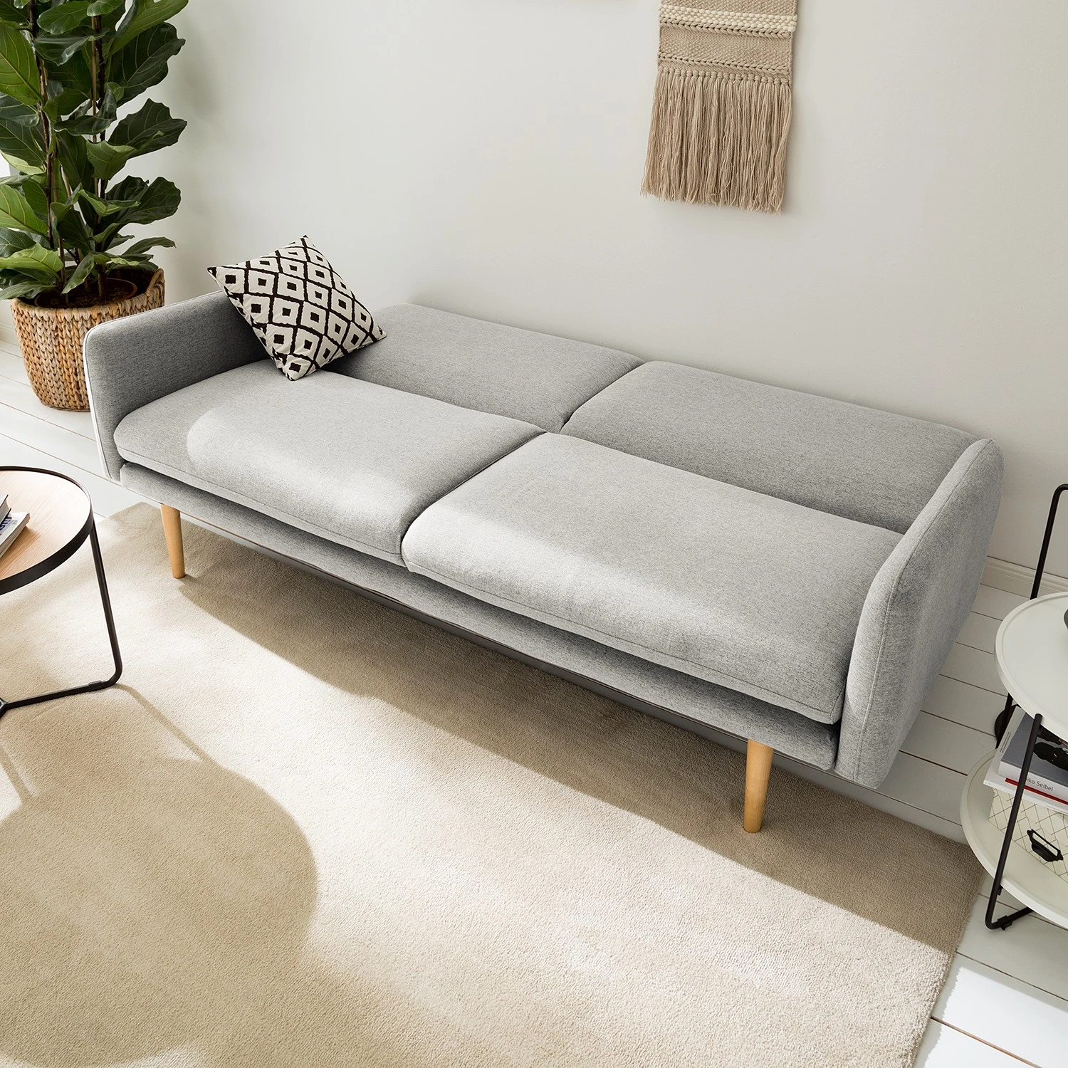 Maison Belfort Schlafsofa Lindoia - Webstoff - Hellgrau 4 Maison Belfort Schlafsofa Lindoia - Webstoff - Hellgrau – Bild 4