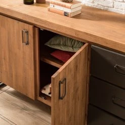 Ars manufacti Sideboard Manchester IV - Akazie massiv / Metall - Akazie / Anthrazit -Wohnzimmermöbel boutique en ligne 1000176686 200320 14040300010 DETAILS P000000001000176686