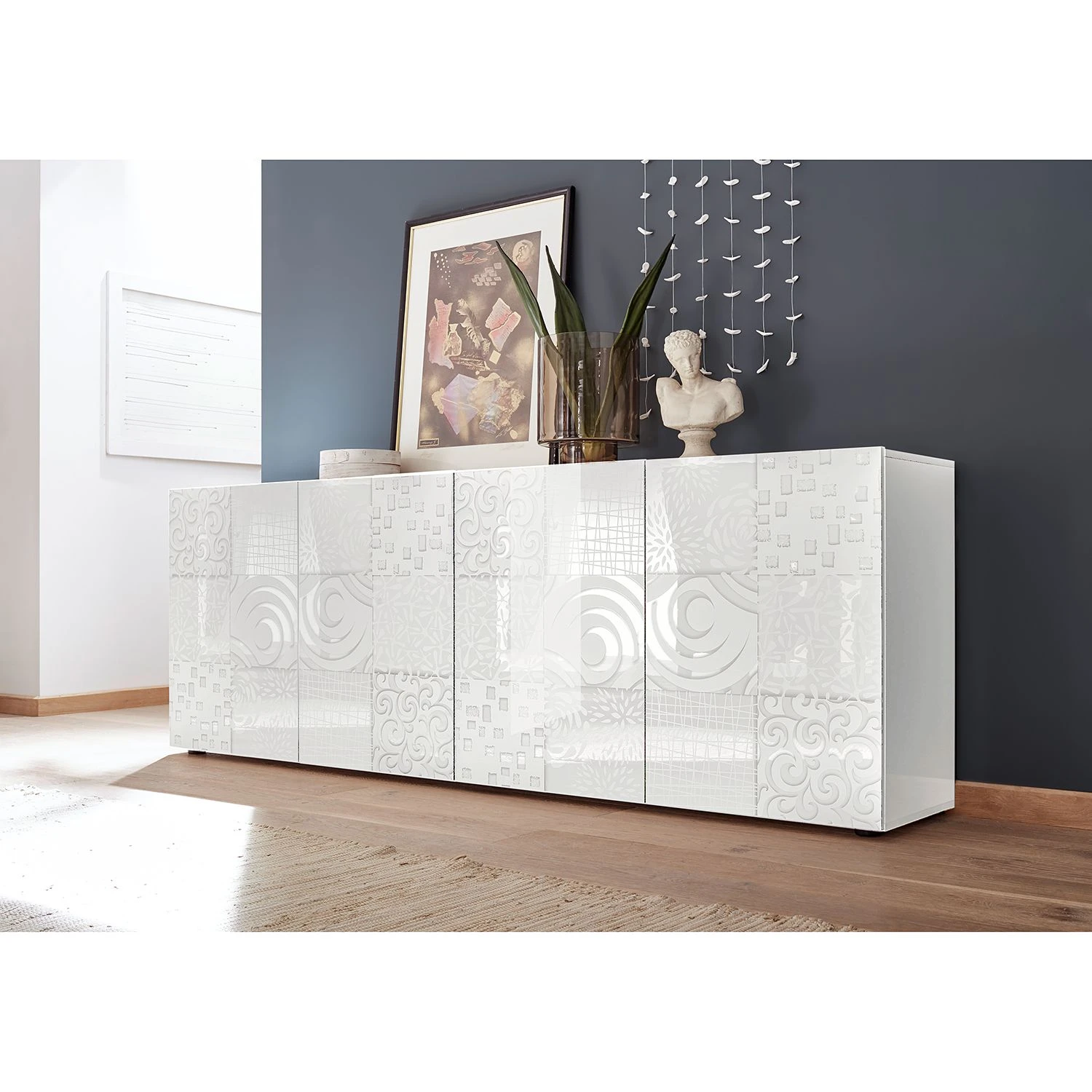 LC Spa Sideboard Miro - Hochglanz Weiß - Breite: 241 cm 2 LC Spa Sideboard Miro - Hochglanz Weiß - Breite: 241 cm – Bild 2