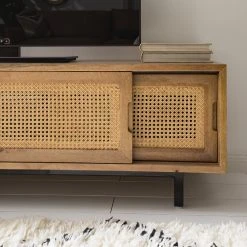 Ars manufacti TV-Lowboard Vina - Mango massiv / Wiener Geflecht - Mango / Schwarz -Wohnzimmermöbel boutique en ligne 1000178070 200320 14034600005 DETAILS P000000001000178070