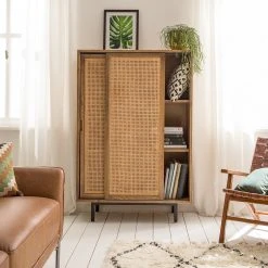 Ars manufacti Highboard Vina - Mango massiv / Wiener Geflecht - Mango / Schwarz -Wohnzimmermöbel boutique en ligne 1000178071 200324 13412400002 MOOD DETAILS P000000001000178071 mood