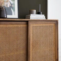 Ars manufacti Highboard Vina - Mango massiv / Wiener Geflecht - Mango / Schwarz -Wohnzimmermöbel boutique en ligne 1000178071 200702 15133400014 DETAILS P000000001000178071