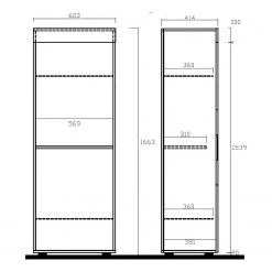 LC Spa Standvitrine Easy - Hochglanz Weiß -Wohnzimmermöbel boutique en ligne 1000178261 190807 07483700006 SKETCH DETAILS P000000001000178261 sketch