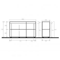 LC Spa Sideboard Easy I - Hochglanz Weiß -Wohnzimmermöbel boutique en ligne 1000178263 190807 07483700008 SKETCH DETAILS P000000001000178263 sketch