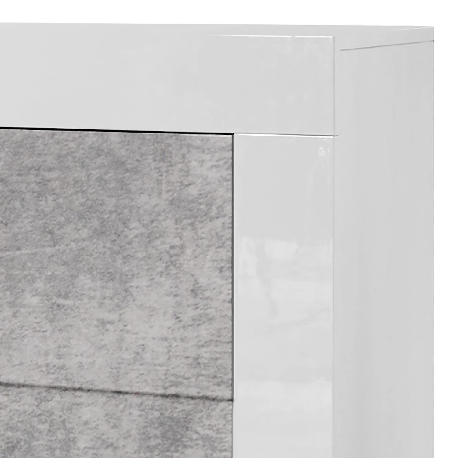 LC Spa Sideboard Easy II - Hochglanz Weiß / Beton Dekor 4 LC Spa Sideboard Easy II - Hochglanz Weiß / Beton Dekor – Bild 4