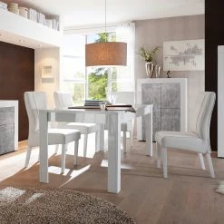 LC Spa Highboard Easy - Hochglanz Weiß / Beton Dekor -Wohnzimmermöbel boutique en ligne 1000178272 201029 08545100601 MOOD DETAILS P000000001000178272 mood