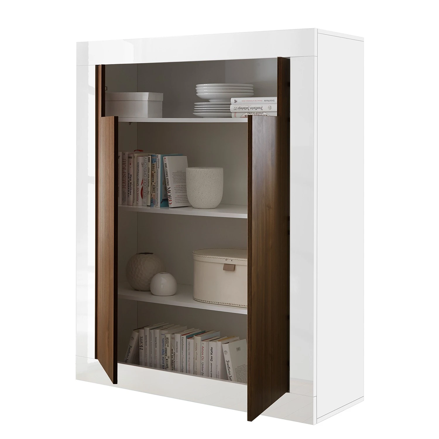 LC Spa Highboard Urbino - Nussbaum Dekor / Weiß 6 LC Spa Highboard Urbino - Nussbaum Dekor / Weiß – Bild 6