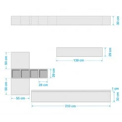 LC Spa Wohnwand Infinity VI (9-teilig) - Weiß / Nussbaum dunkel Dekor -Wohnzimmermöbel boutique en ligne 1000178648 190807 06303500180 SKETCH DETAILS P000000001000178648 sketch