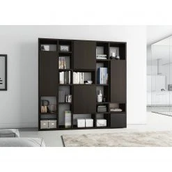 Loftscape Bücherregal Emporior VII - Eiche Schwarzbraun Dekor - Breite: 224 cm