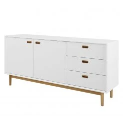 Tenzo Sideboard Svea II - Weiß / Eiche Dekor