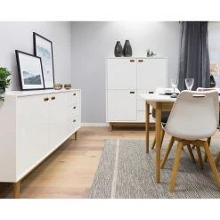 Tenzo Highboard Svea - Weiß / Eiche Dekor -Wohnzimmermöbel boutique en ligne 1000179428 190724 06293500222 MOOD DETAILS P000000001000179428 mood