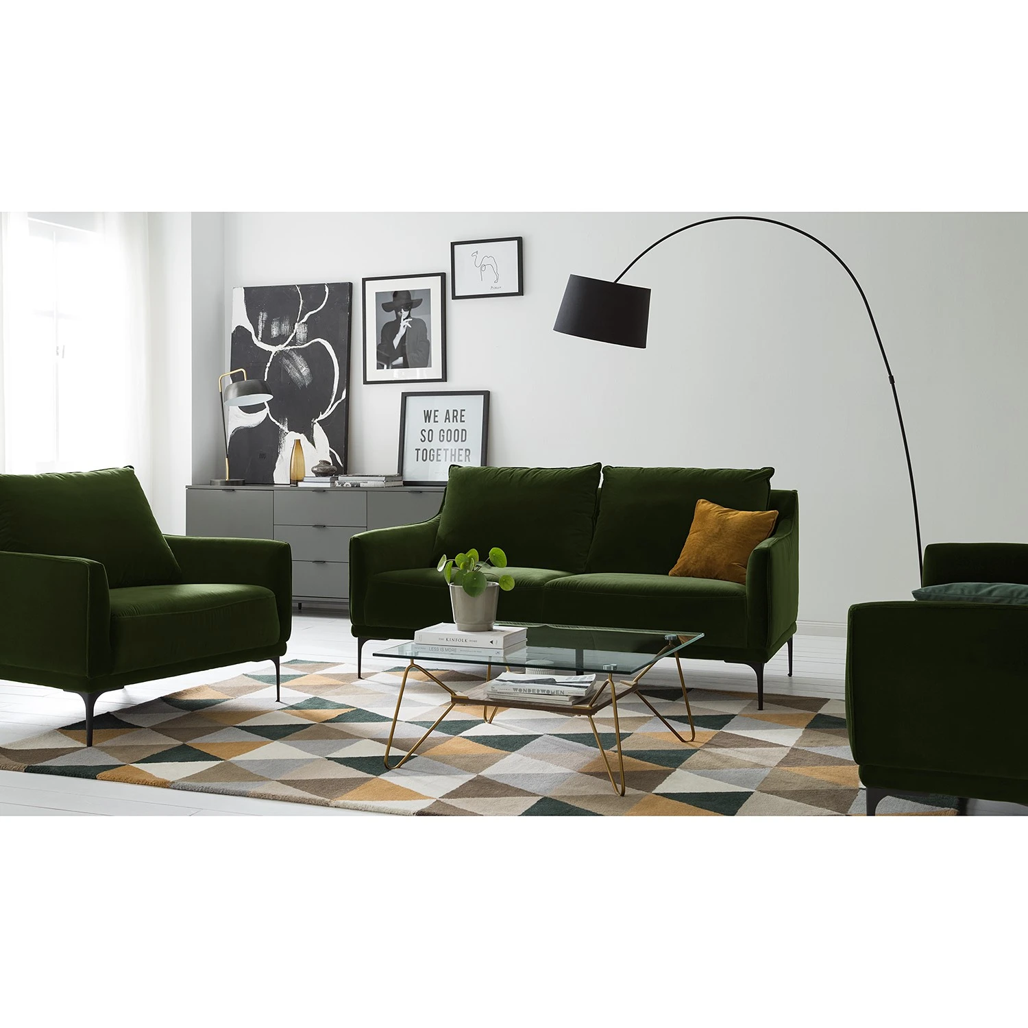 Studio Copenhagen Sofa Pouch (2-Sitzer) - Samt - Dunkelgrün 3 Studio Copenhagen Sofa Pouch (2-Sitzer) - Samt - Dunkelgrün – Bild 3