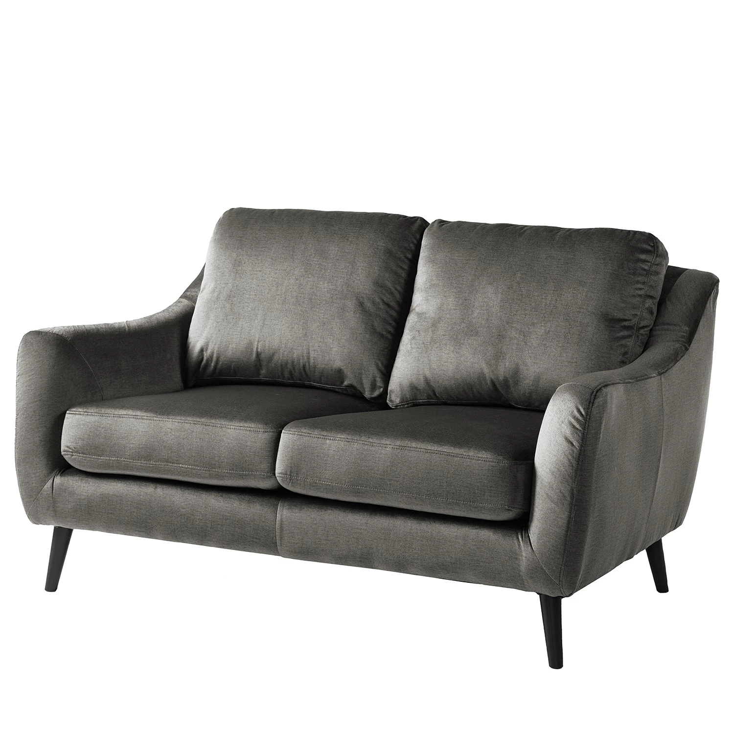 Jack & Alice Sofa Tennyson (2-Sitzer) - Samt - Grau 1 Jack & Alice Sofa Tennyson (2-Sitzer) - Samt - Grau