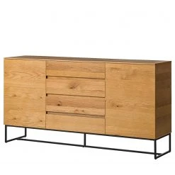 Ars Natura Sideboard Nozza II - Echtholzfurnier - Eiche / Schwarz