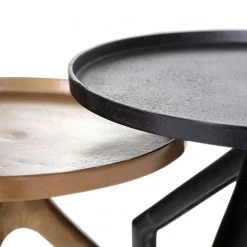 Ars manufacti Beistelltisch Nikko I (2-teilig) - Aluminium - Messing / Schwarz -Wohnzimmermöbel boutique en ligne 1000182816 190731 14364900003 DETAILS P000000001000182816