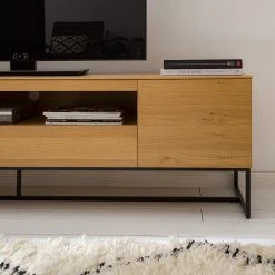 Ars Natura TV-Lowboard Nozza II - Echtholzfurnier - Eiche / Schwarz -Wohnzimmermöbel boutique en ligne 1000182822 200324 08204400002 DETAILS P000000001000182822