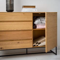 Ars Natura Kommode Nozza - Echtholzfurnier - Eiche / Schwarz -Wohnzimmermöbel boutique en ligne 1000182823 200306 14374700008 MOOD DETAILS P000000001000182823 mood