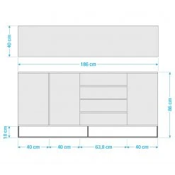 Ars Natura Sideboard Nozza I - Echtholzfurnier - Eiche / Schwarz -Wohnzimmermöbel boutique en ligne 1000182824 211018 083456000520 SKETCH DETAILS P000000001000182824 sketch