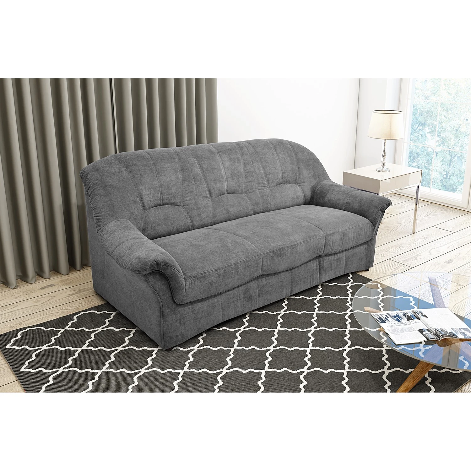 Modoform Sofa Wells (3-Sitzer) - Flachgewebe - Grau 4 Modoform Sofa Wells (3-Sitzer) - Flachgewebe - Grau – Bild 4