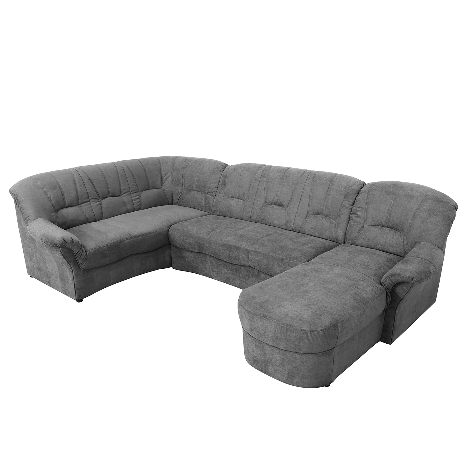 Modoform Wohnlandschaft Wells - Flachgewebe - Grau - Longchair davorstehend rechts / Ottomane links - Keine Funktion 1 Modoform Wohnlandschaft Wells - Flachgewebe - Grau - Longchair davorstehend rechts / Ottomane links - Keine Funktion