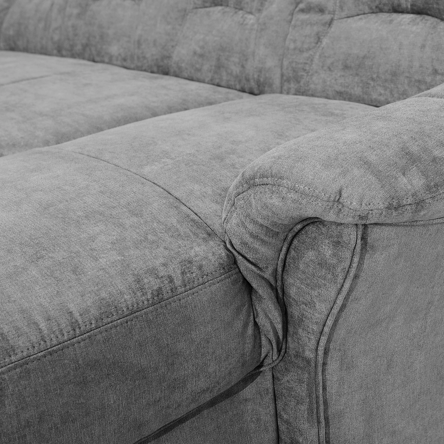 Modoform Wohnlandschaft Wells - Flachgewebe - Grau - Longchair davorstehend rechts / Ottomane links - Keine Funktion 10 Modoform Wohnlandschaft Wells - Flachgewebe - Grau - Longchair davorstehend rechts / Ottomane links - Keine Funktion – Bild 10