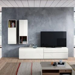 Now! by hülsta Wohnwand hülsta now vision I (3-teilig) - Hochglanz Weiß