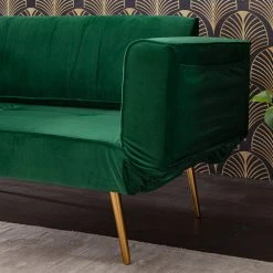 Jack & Alice Schlafsofa Behram III - Samt - Dunkelgrün -Wohnzimmermöbel boutique en ligne 1000183953 200408 21120800007 DETAILS P000000001000183953