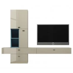 Now! by hülsta Wohnwand now no. 14 I (6-teilig) - Hochglanz Saharagrau -Wohnzimmermöbel boutique en ligne 1000184111 191014 14551800009 DETAILS P000000001000184111