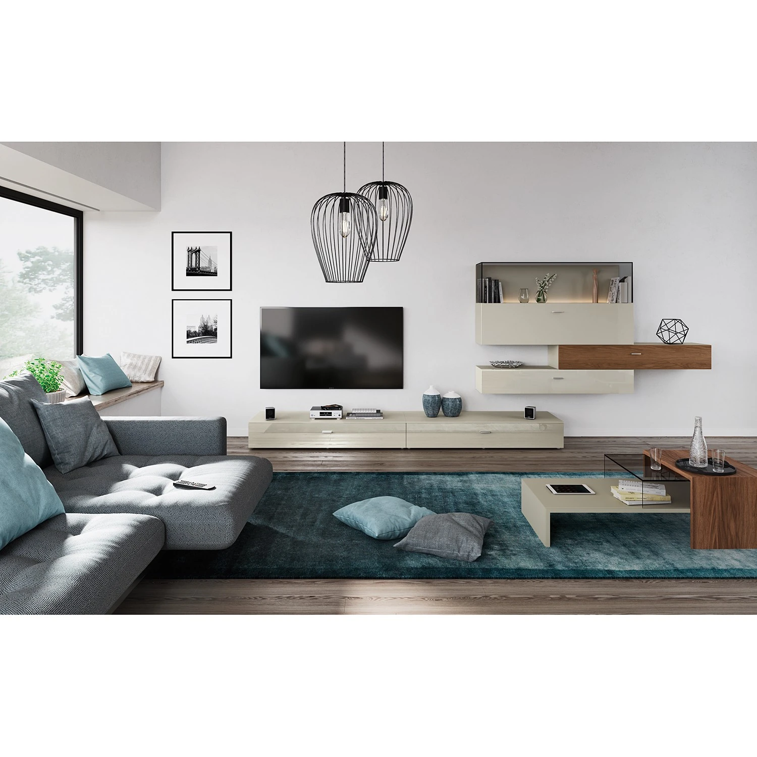 Now! by hülsta Wohnwand now no. 14 II (4-teilig) - Hochglanz Saharagrau 2 Now! by hülsta Wohnwand now no. 14 II (4-teilig) - Hochglanz Saharagrau – Bild 2