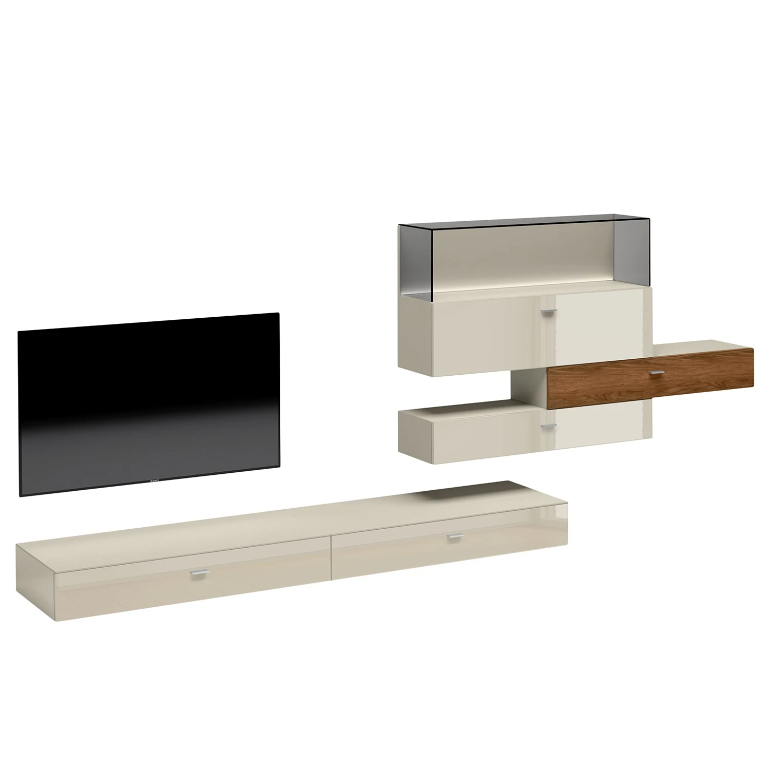 Now! by hülsta Wohnwand now no. 14 II (4-teilig) - Hochglanz Saharagrau 3 Now! by hülsta Wohnwand now no. 14 II (4-teilig) - Hochglanz Saharagrau – Bild 3