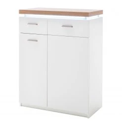 Loftscape Schuhkommode Mundai - Inkl. Beleuchtung - Weiß / Eiche Wotan Dekor