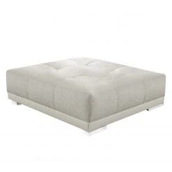 Home Design Hocker Pesaro Kunstleder / Webstoff - Weiß / Beige