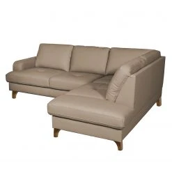 Naturoo Ecksofa London - Echtleder / Kunstleder - Taupe - Ottomane davorstehend rechts - Schlaffunktion - Bettkasten -Wohnzimmermöbel boutique en ligne 1000185360 190917 17062600521 DETAILS P000000001000185360