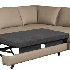 Naturoo Ecksofa London - Echtleder / Kunstleder - Taupe - Ottomane davorstehend rechts - Schlaffunktion - Bettkasten -Wohnzimmermöbel boutique en ligne 1000185360 190917 17062700524 DETAILS P000000001000185360